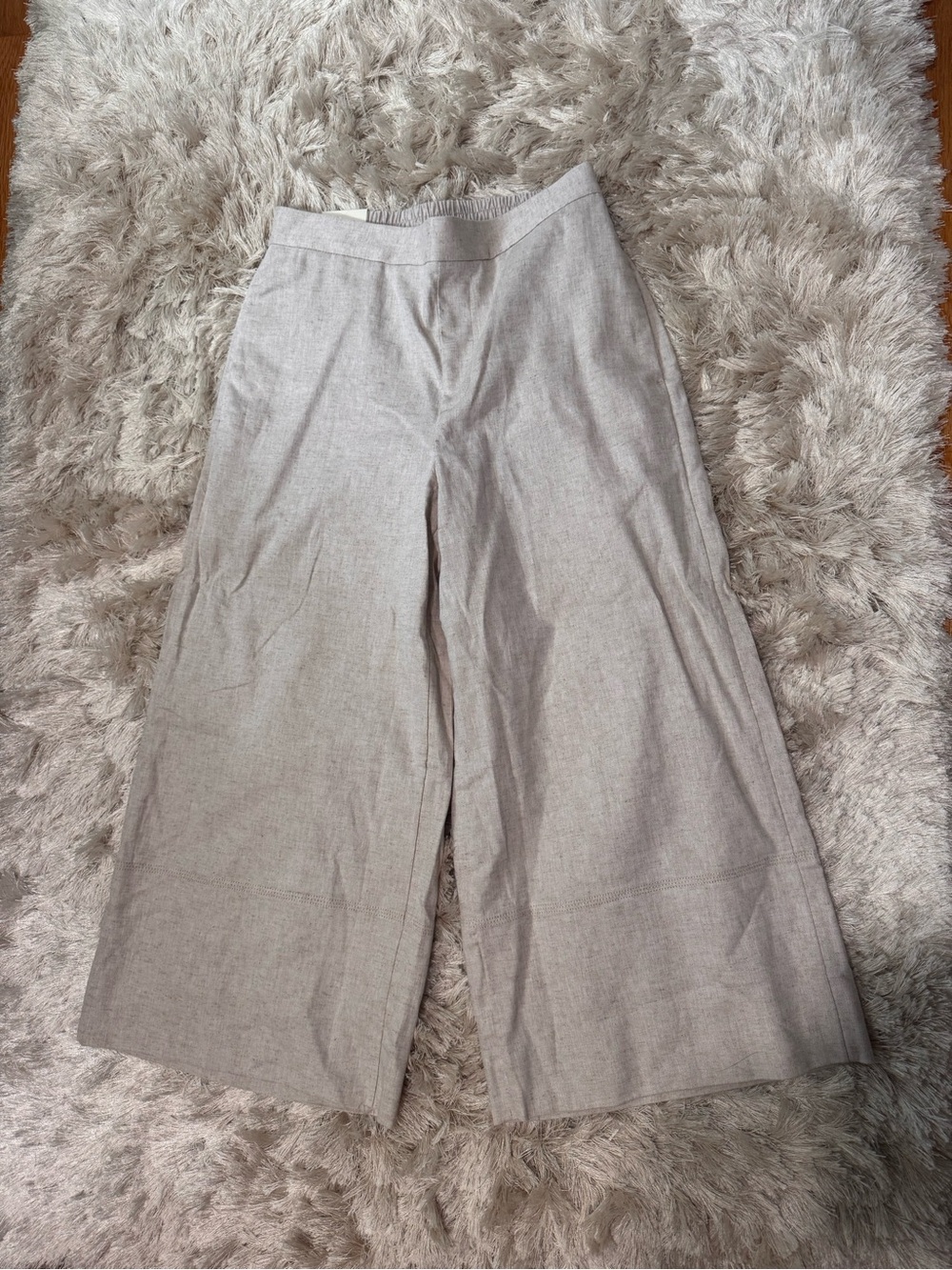 NWT BR Wide-Leg Linen Blend Crop Pants